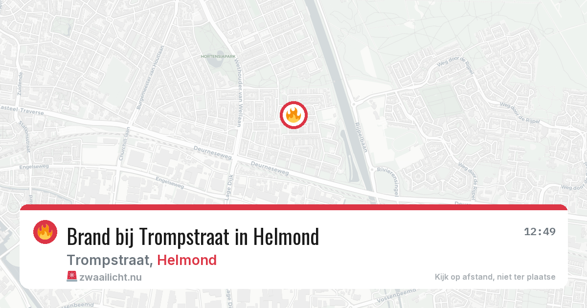 Brand bij Trompstraat in Helmond — 21 jul 2026