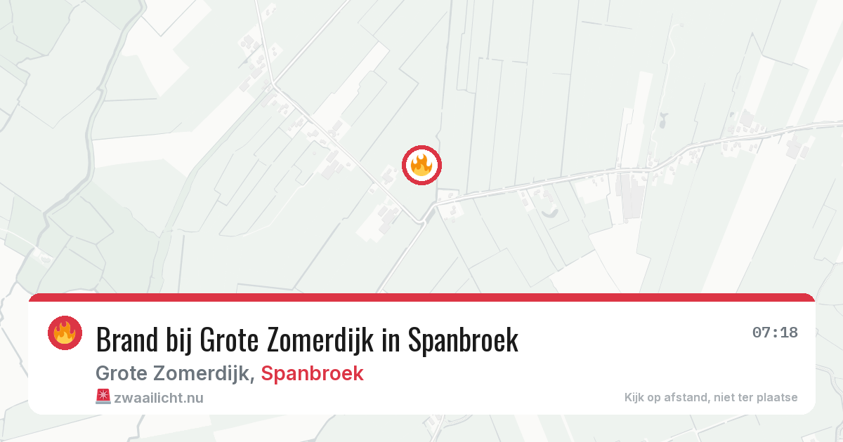 Brand bij Grote Zomerdijk in Spanbroek — 21 mrt 2026