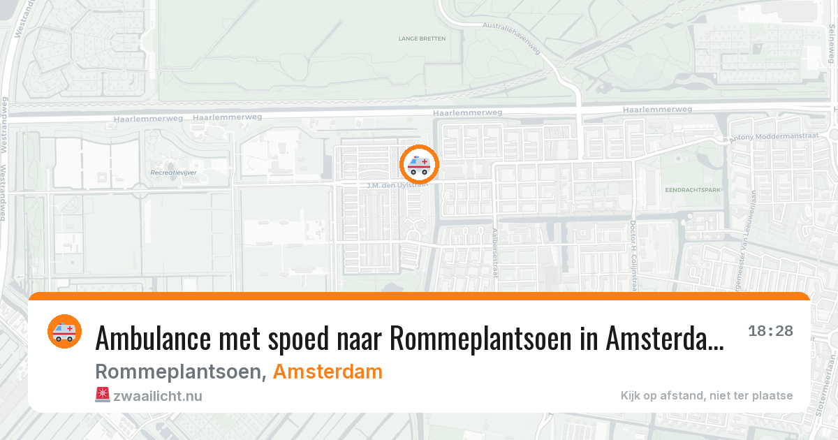 Ambulance met spoed naar Rommeplantsoen in Amsterdam — 19 mrt 2026