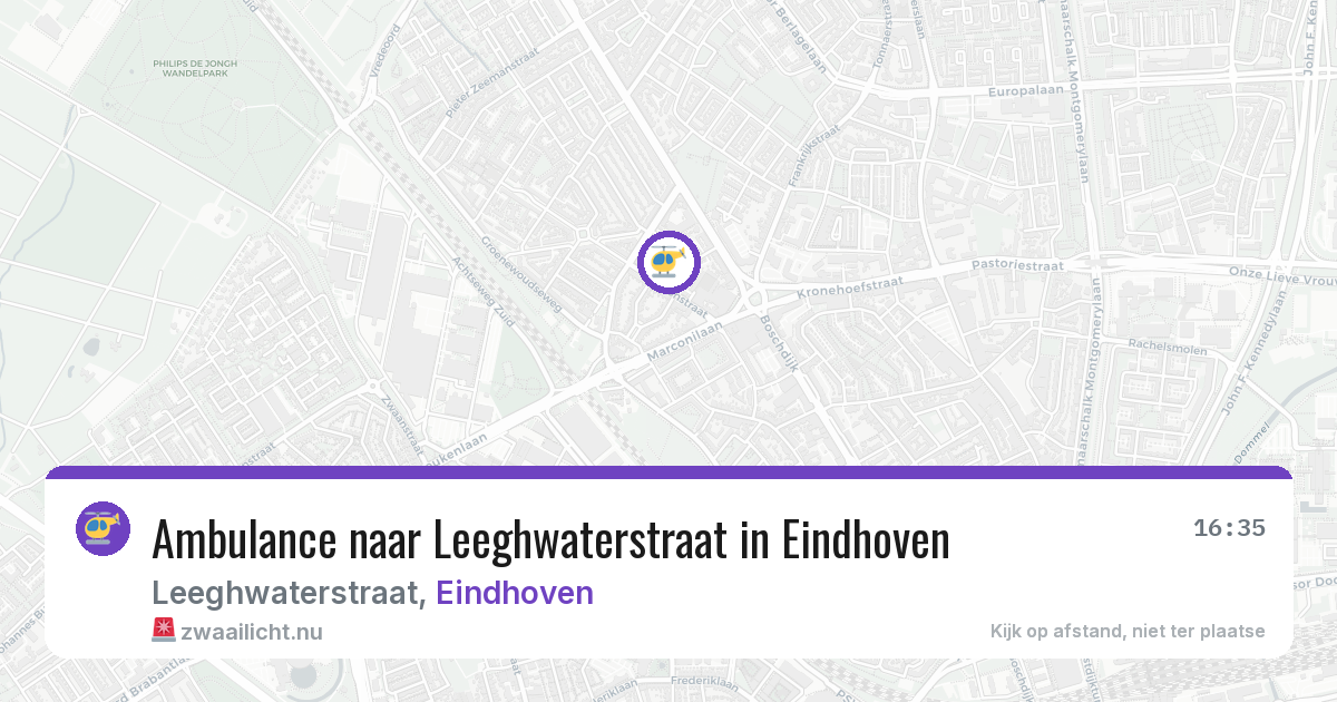 Ambulance naar Leeghwaterstraat in Eindhoven — 26 jul 2026