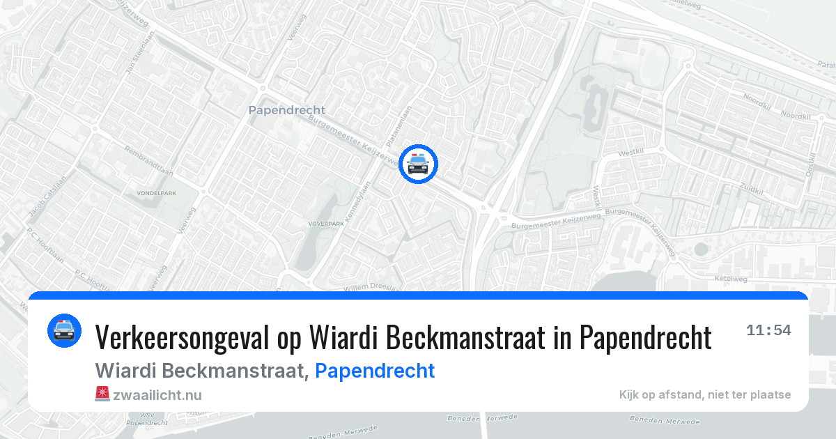 Verkeersongeval op Wiardi Beckmanstraat in Papendrecht — 1 jun 2026