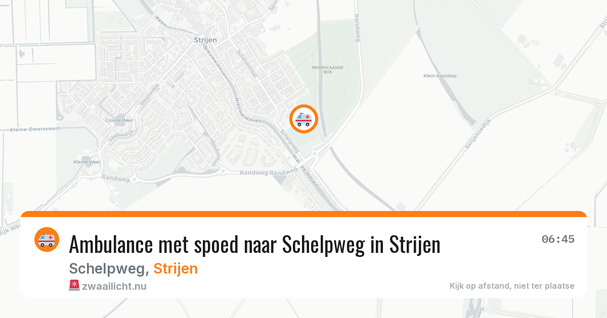 Ambulance met spoed naar Schelpweg in Strijen — 18 mrt 2026