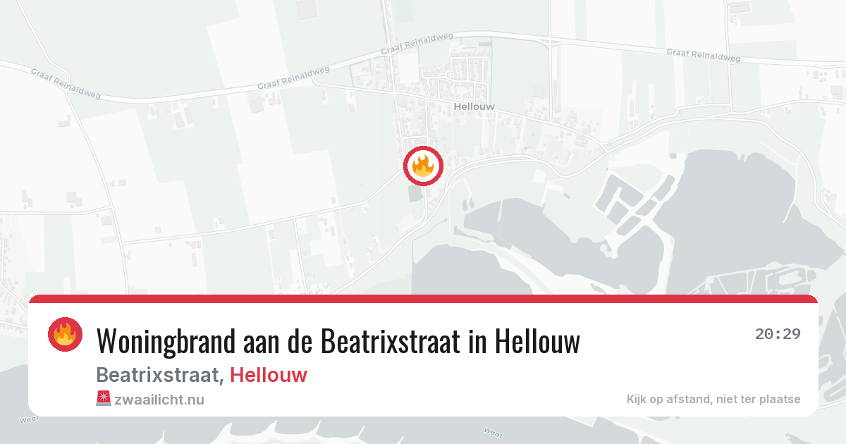 Woningbrand aan de Beatrixstraat in Hellouw — 22 feb 2026