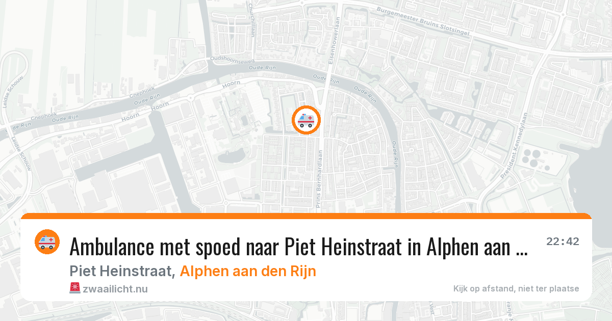 Ambulance met spoed naar Piet Heinstraat in Alphen aan den Rijn — 26 jul 2026