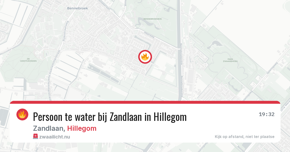 Persoon te water bij Zandlaan in Hillegom — 12 jul 2026