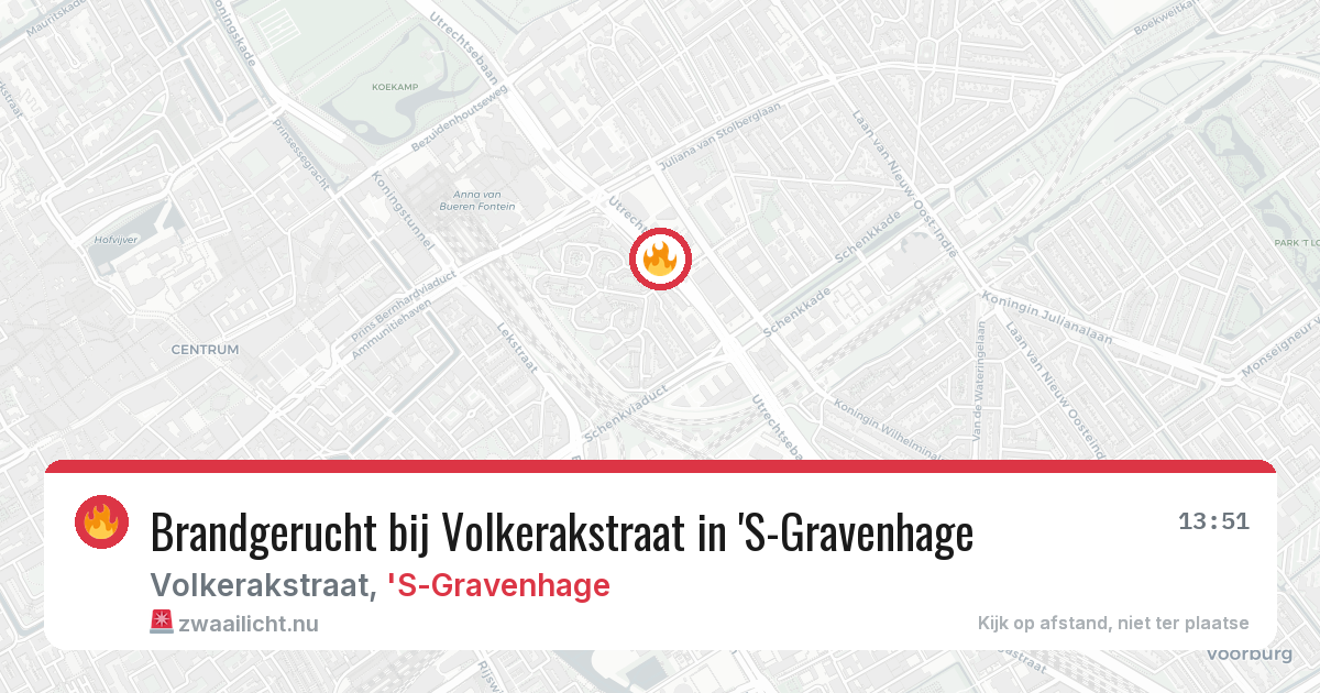 Brandgerucht bij Volkerakstraat in 'S-Gravenhage — 14 jul 2026