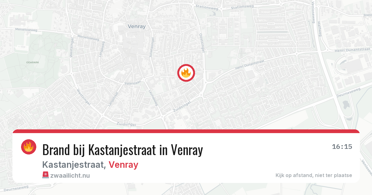 Brand bij Kastanjestraat in Venray — 11 mrt 2026