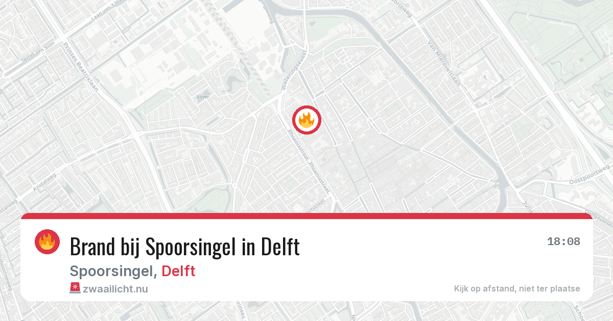 Brand bij Spoorsingel in Delft — 17 mrt 2026