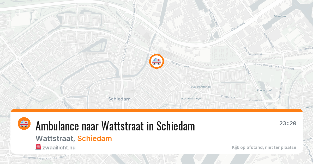 Ambulance naar Wattstraat in Schiedam — 28 mrt 2026