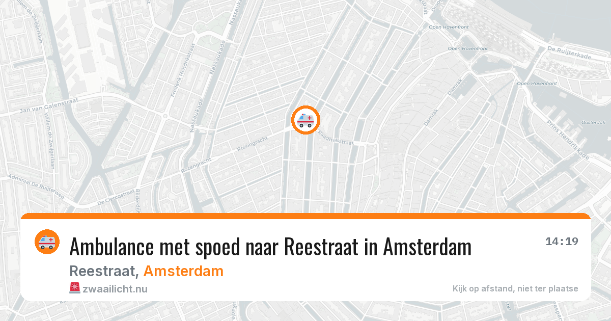 Ambulance met spoed naar Reestraat in Amsterdam — 6 jun 2026