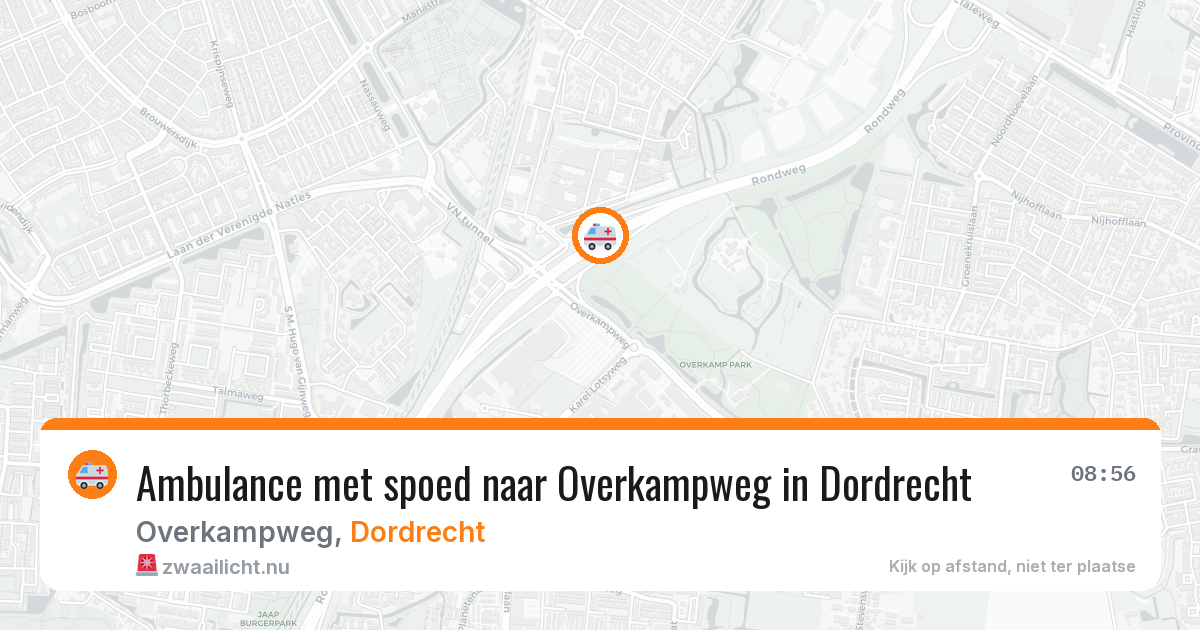 Ambulance met spoed naar Overkampweg in Dordrecht — 7 mei 2026