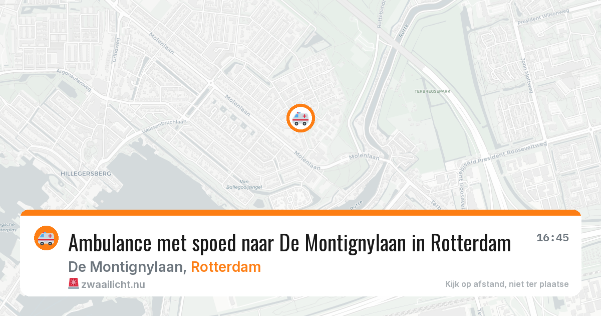 Ambulance met spoed naar De Montignylaan in Rotterdam — 24 mei 2026