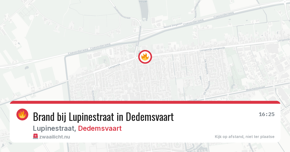 Brand bij Lupinestraat in Dedemsvaart — 16 jul 2026