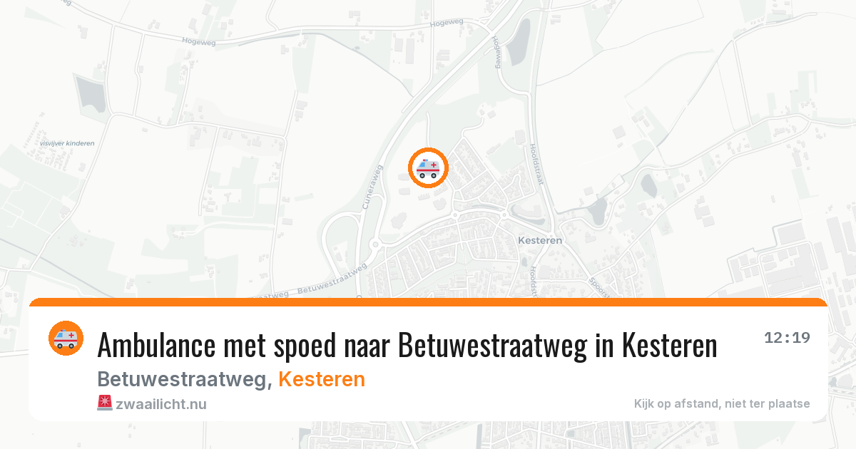 Ambulance met spoed naar Betuwestraatweg in Kesteren — 20 apr 2026