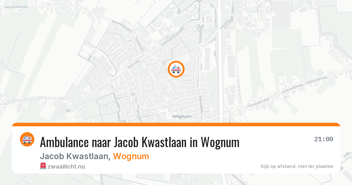 Ambulance naar Jacob Kwastlaan in Wognum — 20 mei 2026