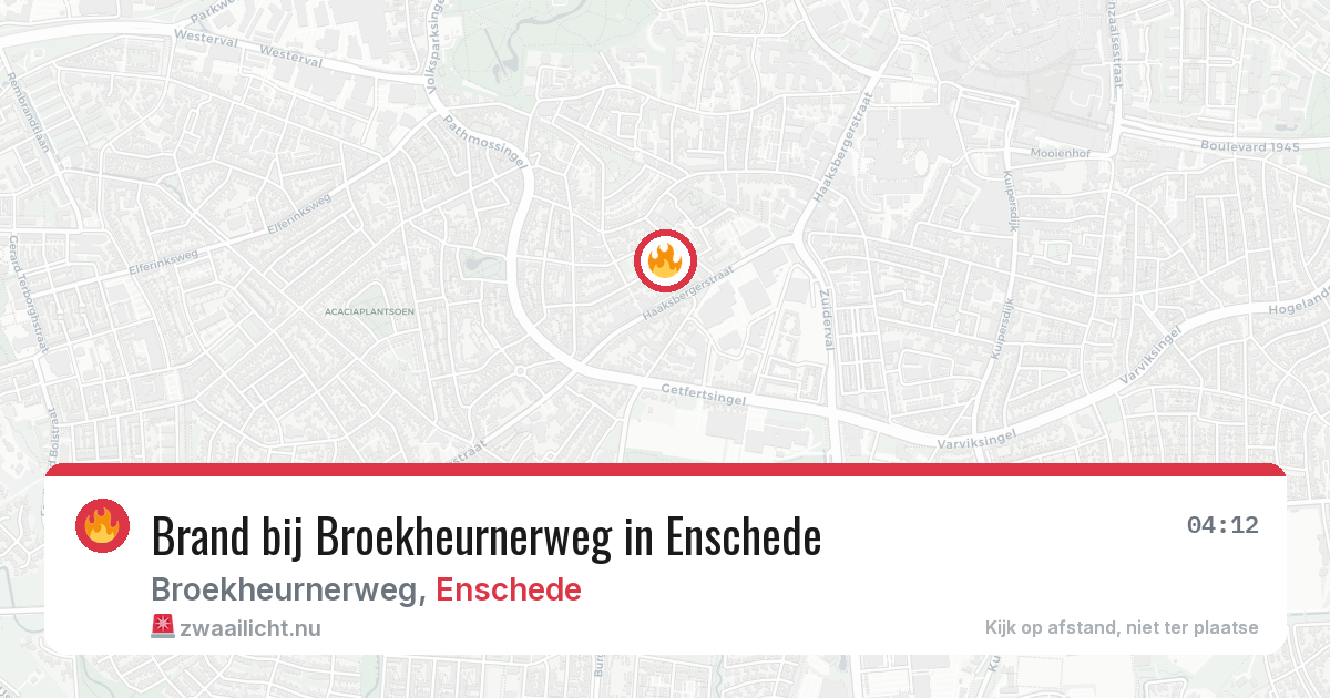 Brand bij Broekheurnerweg in Enschede — 2 jun 2026