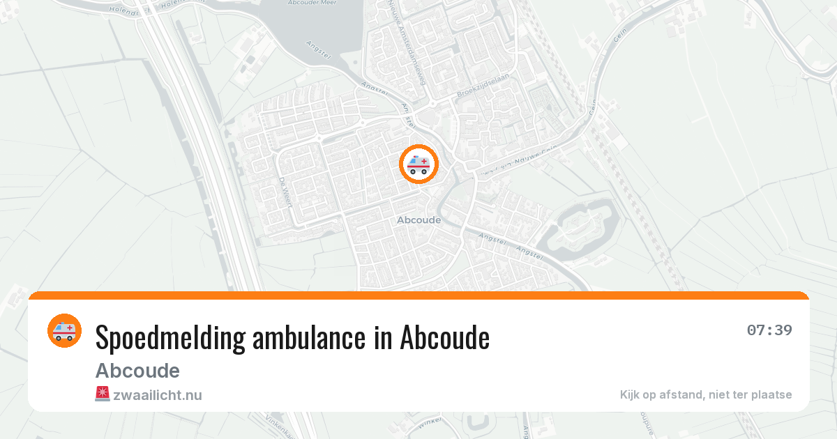 Spoedmelding ambulance in Abcoude — 19 jul 2026