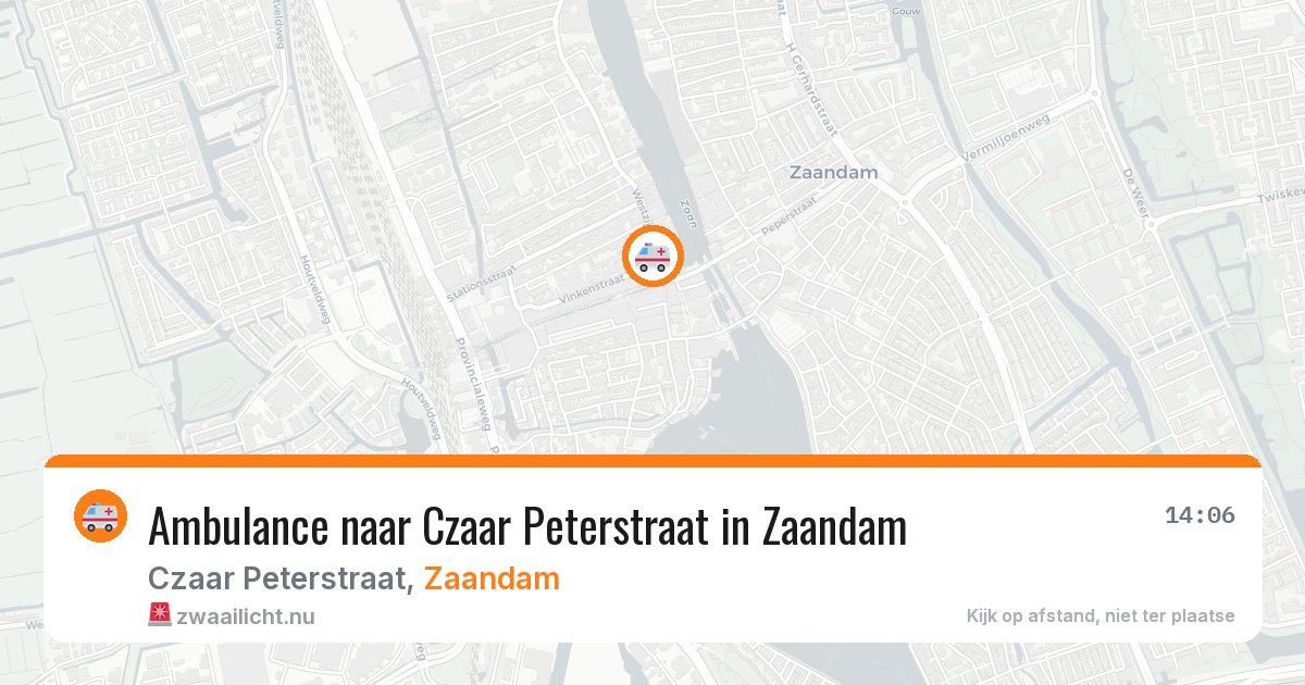 Ambulance naar Czaar Peterstraat in Zaandam — 16 jul 2026