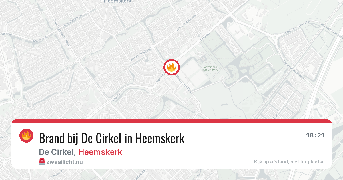 Brand bij De Cirkel in Heemskerk — 27 apr 2026