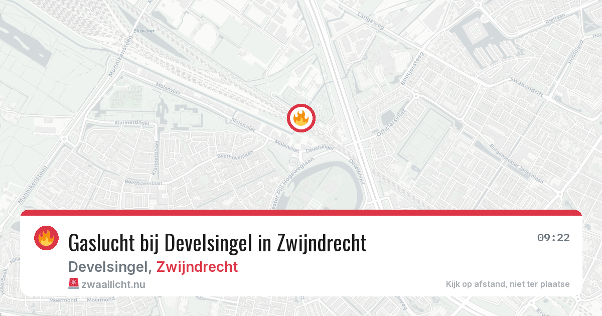 Gaslucht bij Develsingel in Zwijndrecht — 21 jul 2026