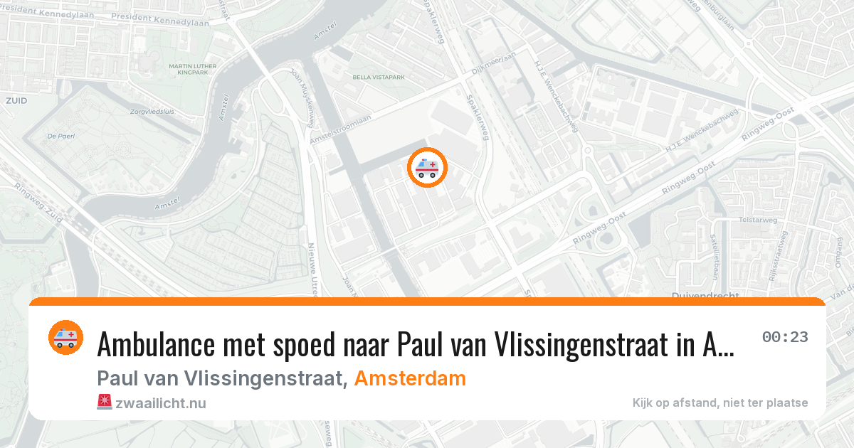 Ambulance met spoed naar Paul van Vlissingenstraat in Amsterdam — 22 jul 2026