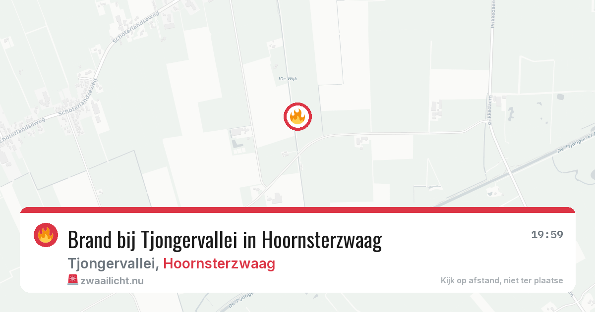 Brand bij Tjongervallei in Hoornsterzwaag — 7 mei 2026