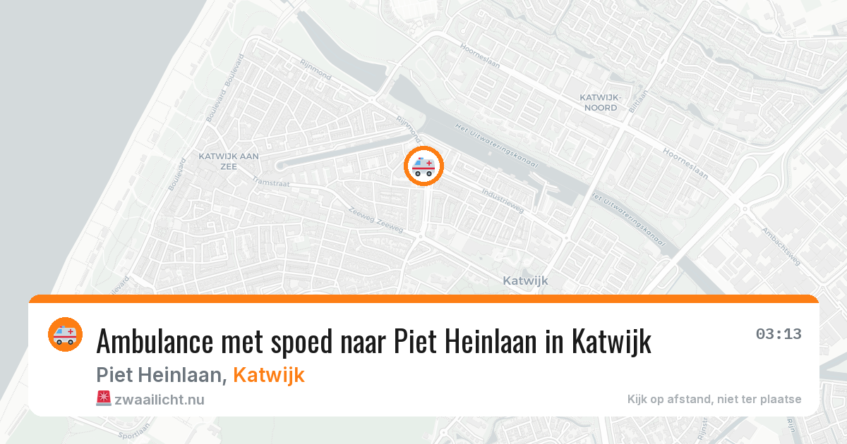 Ambulance met spoed naar Piet Heinlaan in Katwijk — 25 jul 2026