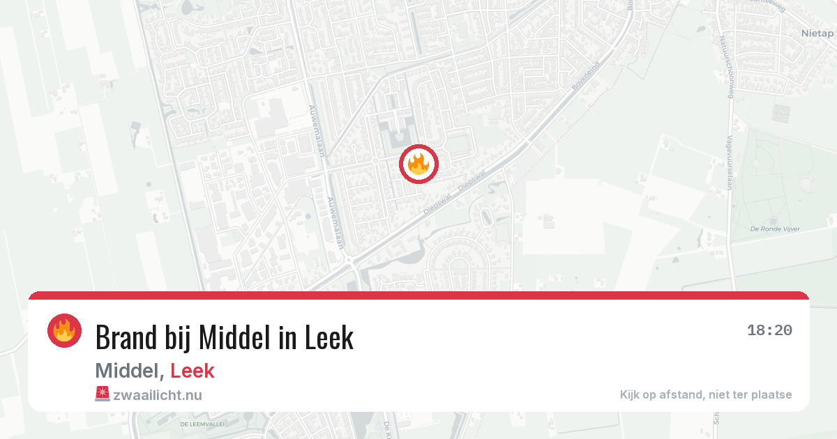 Brand bij Middel in Leek — 13 jul 2026