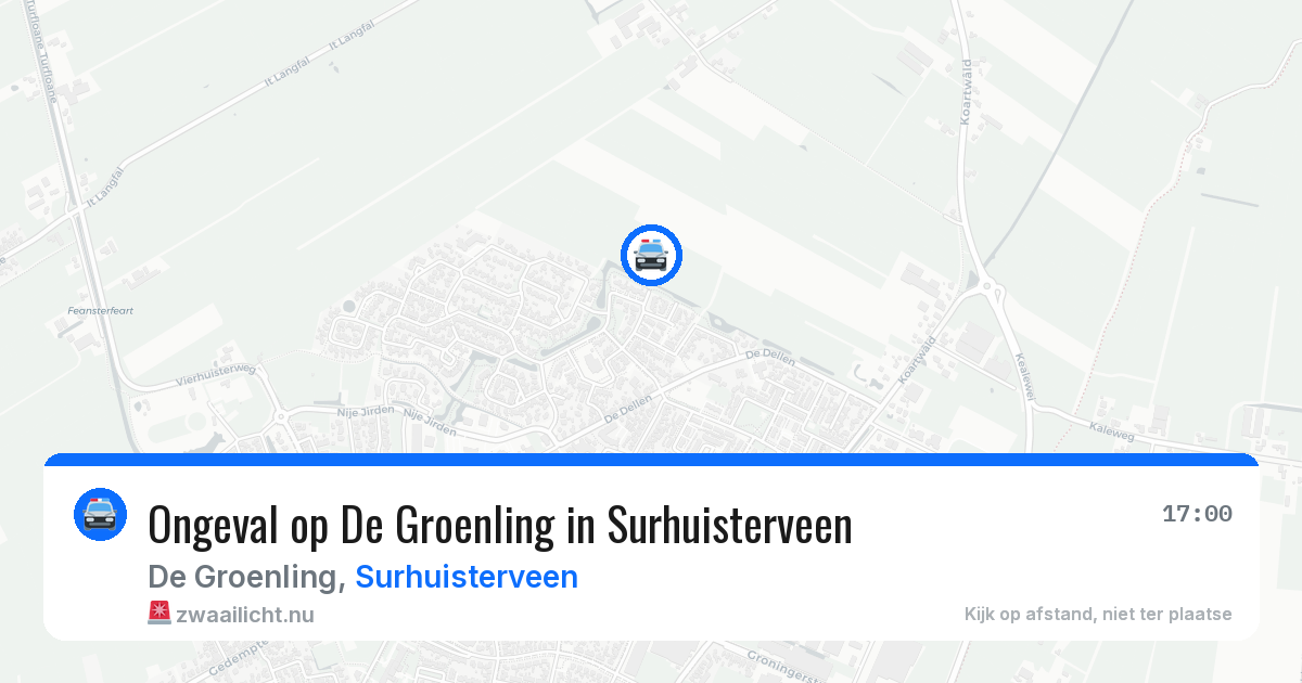Ongeval op De Groenling in Surhuisterveen — 6 apr 2026