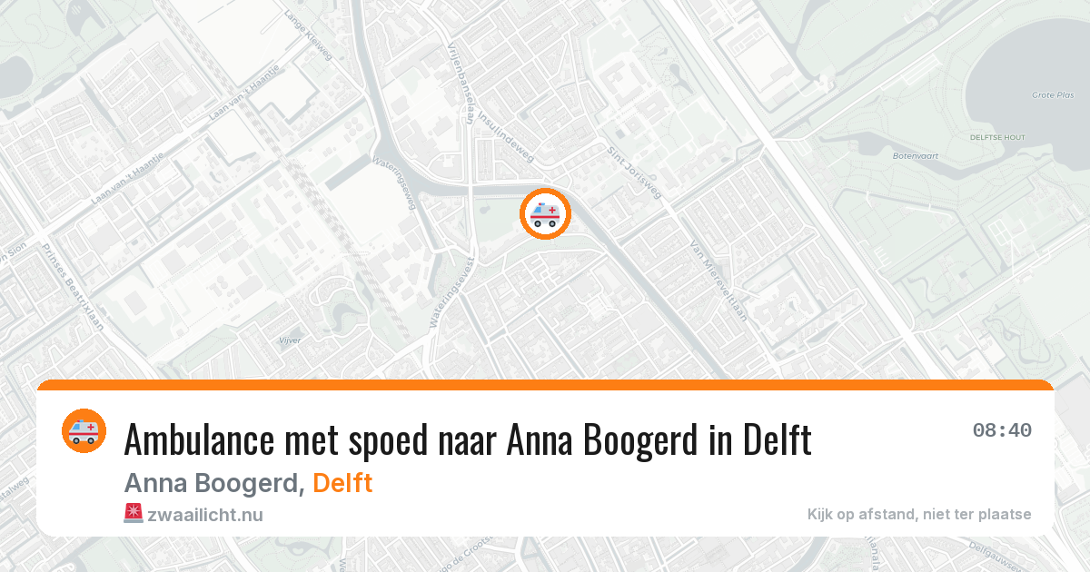 Ambulance met spoed naar Anna Boogerd in Delft — 5 jun 2026