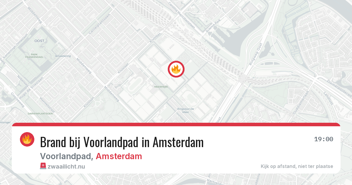 Brand bij Voorlandpad in Amsterdam — 25 mei 2026