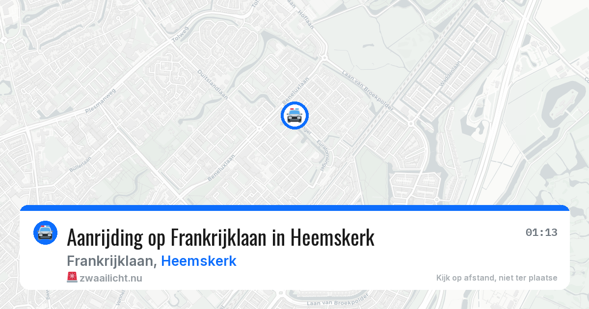 Aanrijding op Frankrijklaan in Heemskerk — 23 jul 2026