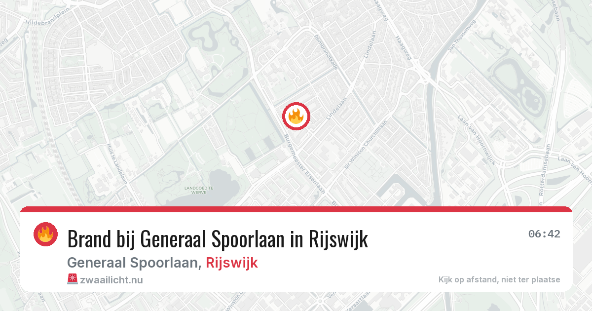 Brand bij Generaal Spoorlaan in Rijswijk — 15 feb 2026