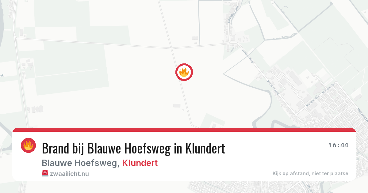 Brand bij Blauwe Hoefsweg in Klundert — 14 jul 2026