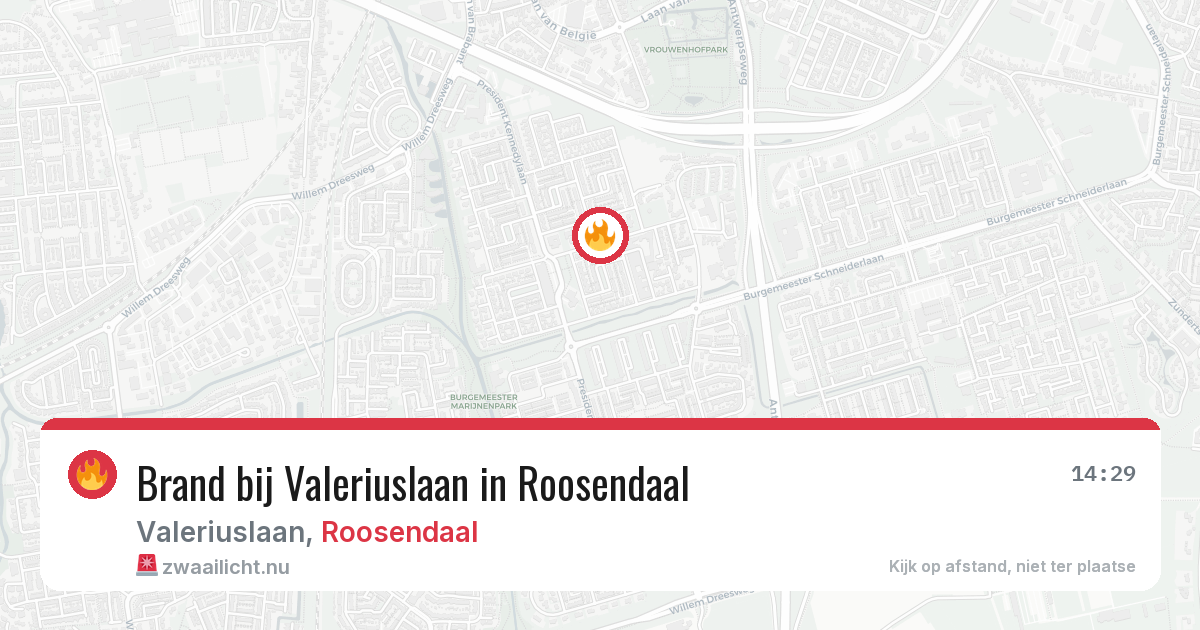 Brand bij Valeriuslaan in Roosendaal — 16 jul 2026