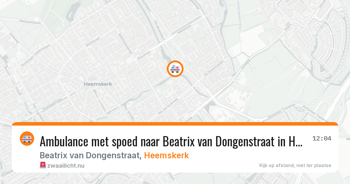 Ambulance met spoed naar Beatrix van Dongenstraat in Heemskerk — 11 jul 2026