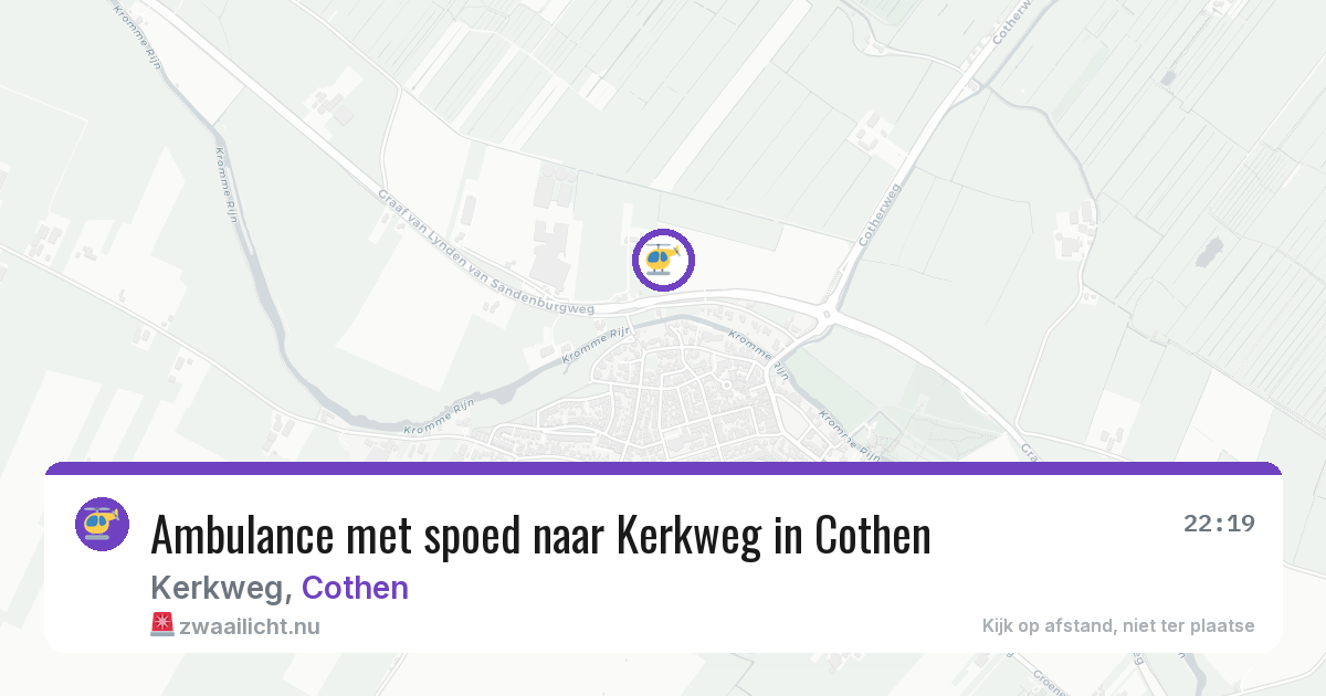 Ambulance met spoed naar Kerkweg in Cothen — 9 jul 2026