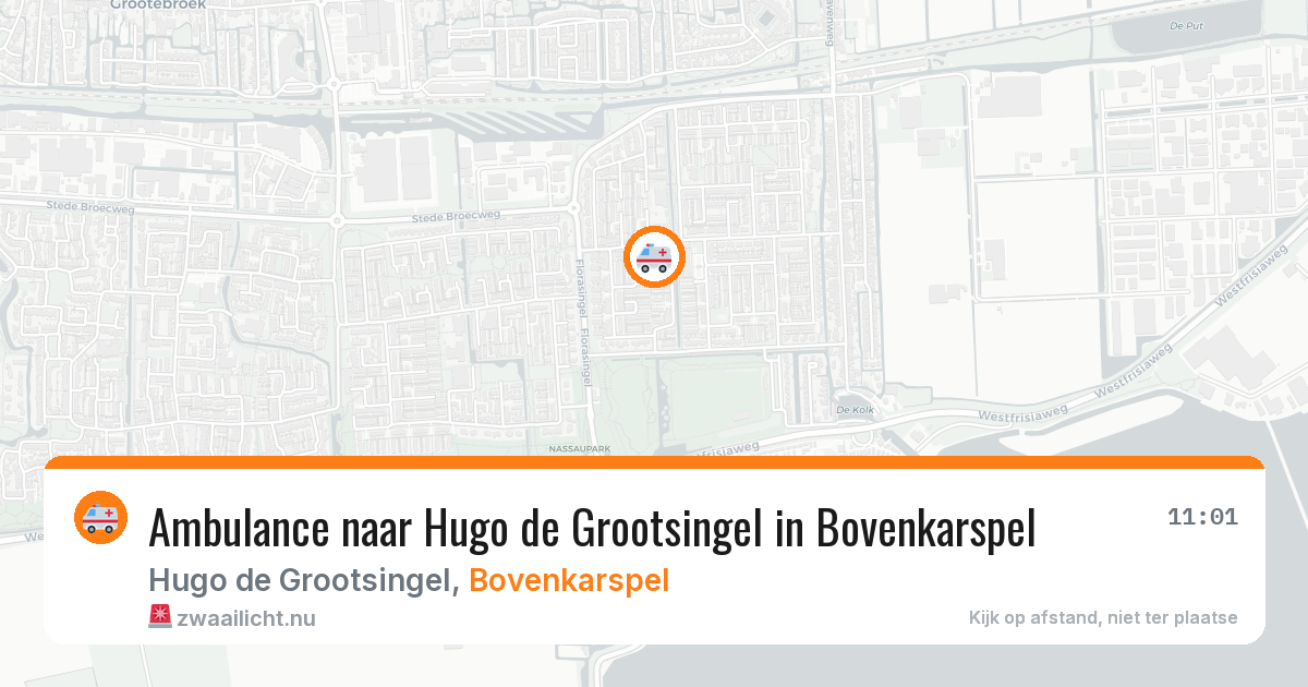 Ambulance naar Hugo de Grootsingel in Bovenkarspel — 29 mei 2026