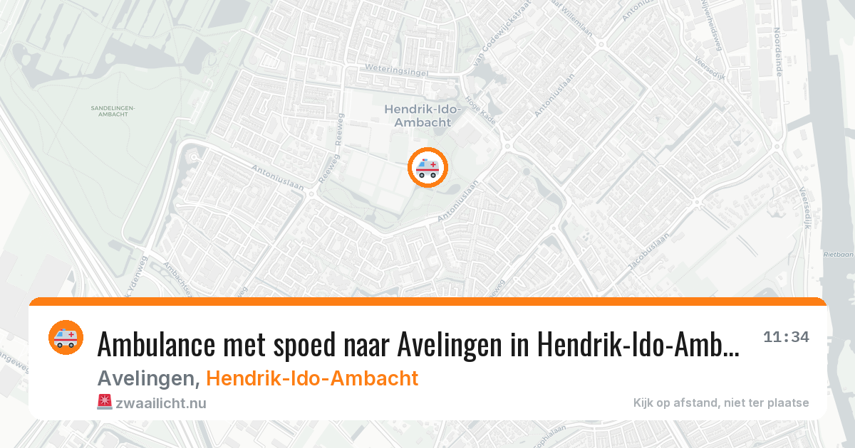 Ambulance met spoed naar Avelingen in Hendrik-Ido-Ambacht — 28 mrt 2026