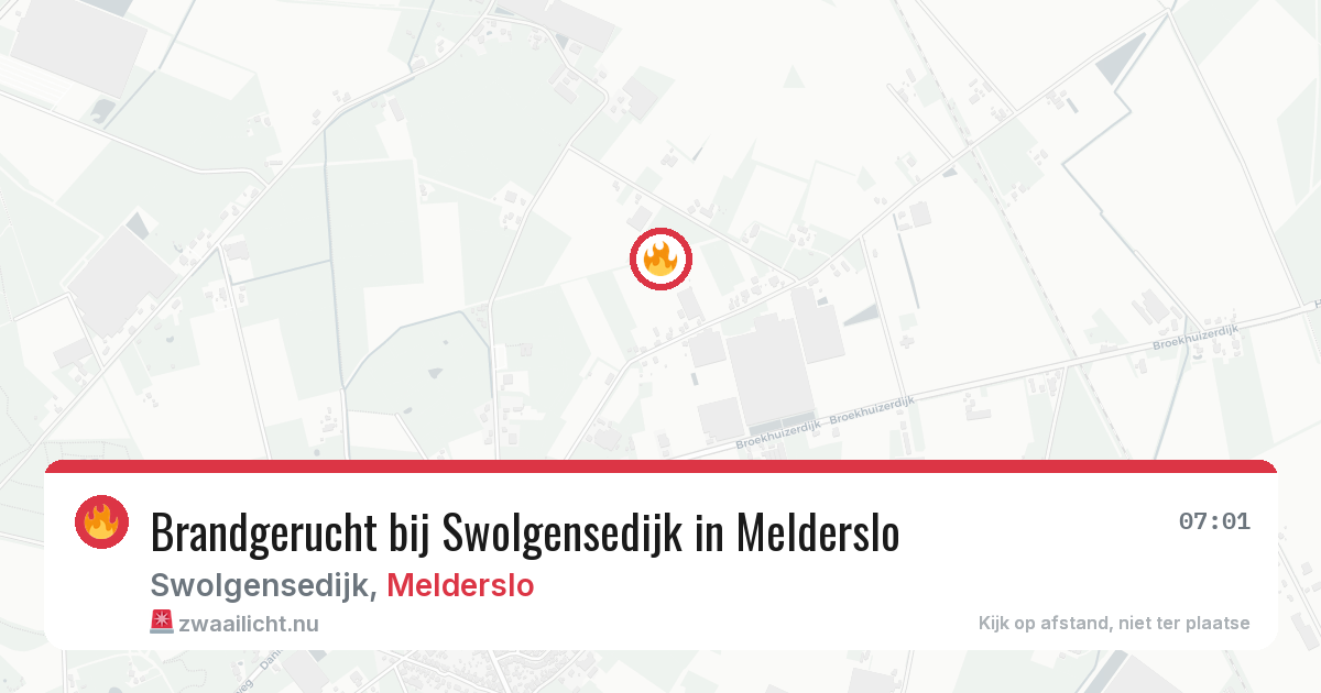 Brandgerucht bij Swolgensedijk in Melderslo — 10 jul 2026