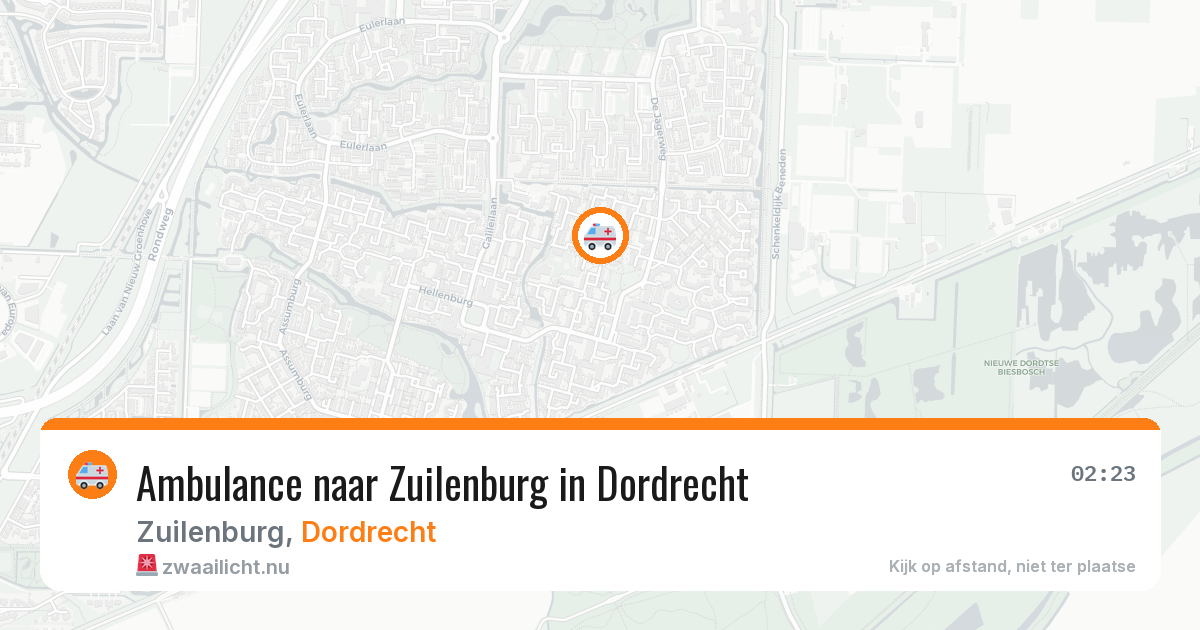 Ambulance naar Zuilenburg in Dordrecht — 16 mrt 2026