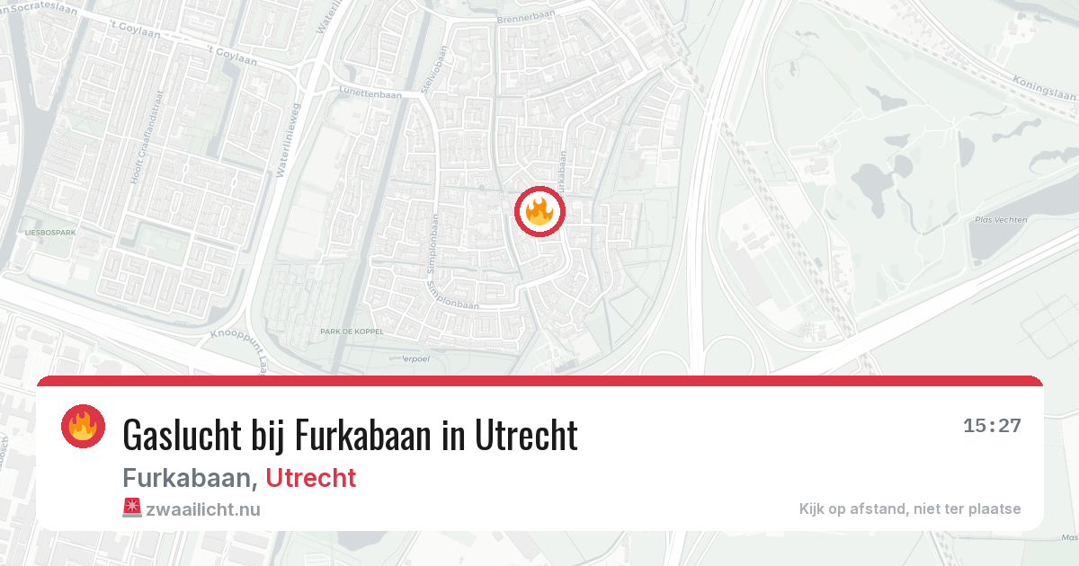 Gaslucht bij Furkabaan in Utrecht — 5 jun 2026