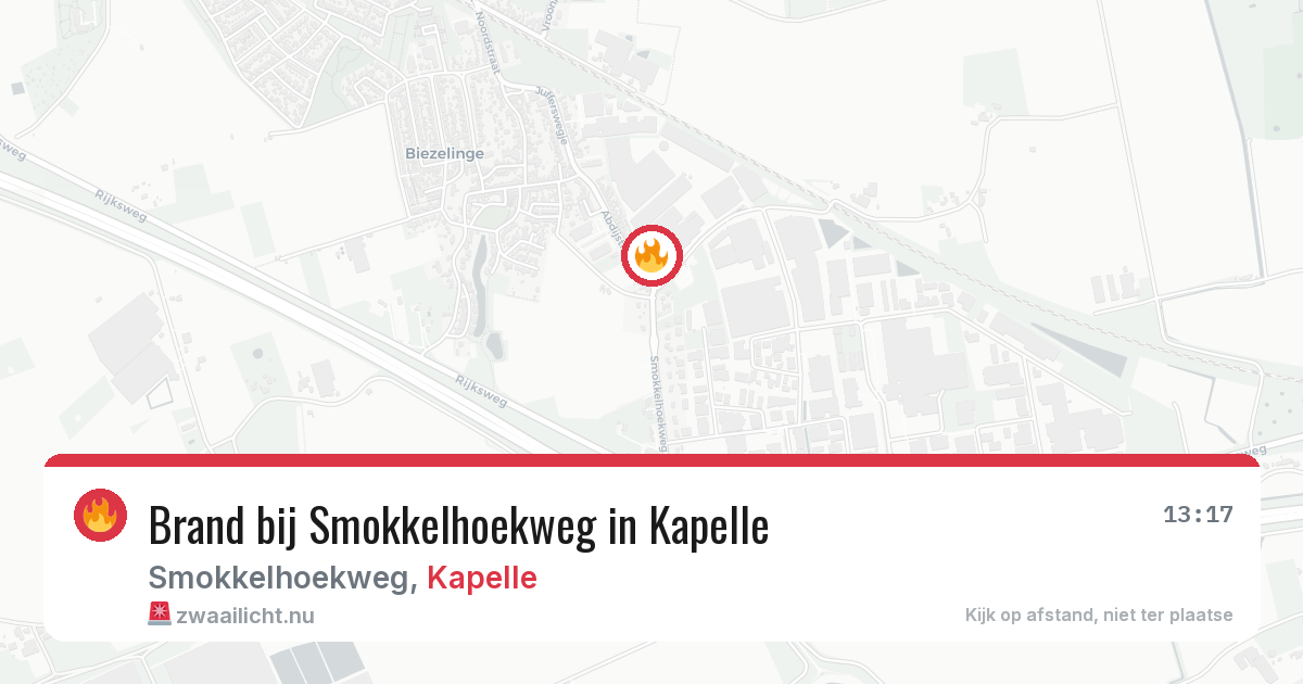 Brand bij Smokkelhoekweg in Kapelle — 15 mrt 2026