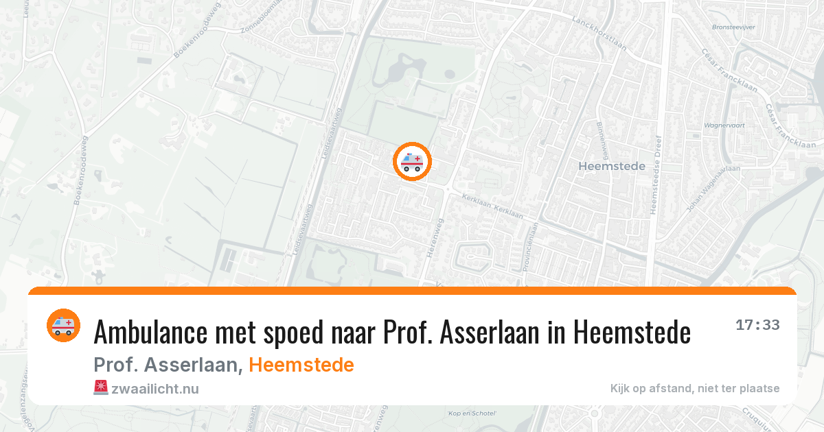 Ambulance met spoed naar Prof. Asserlaan in Heemstede — 25 jul 2026