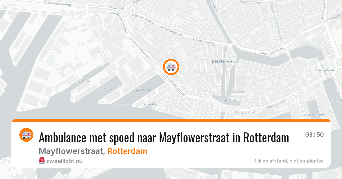 Ambulance met spoed naar Mayflowerstraat in Rotterdam — 23 mei 2026