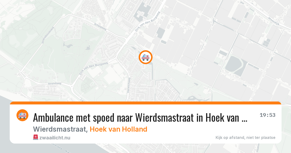 Ambulance met spoed naar Wierdsmastraat in Hoek van Holland — 7 jun 2026