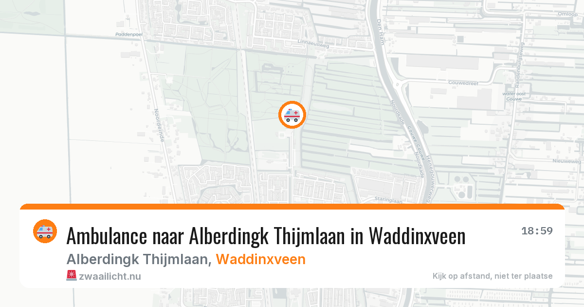 Ambulance naar Alberdingk Thijmlaan in Waddinxveen — 18 jul 2026