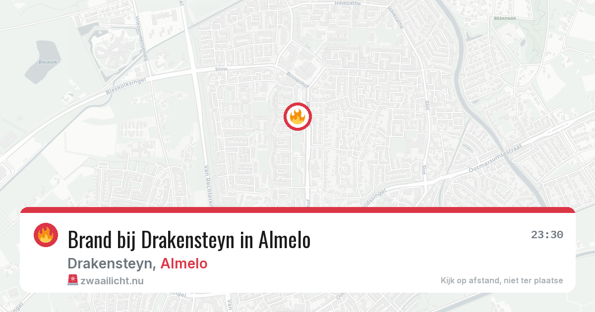 Brand bij Drakensteyn in Almelo — 30 mei 2026