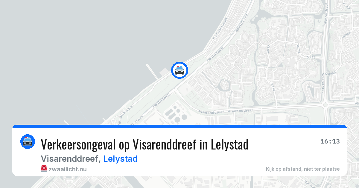 Verkeersongeval op Visarenddreef in Lelystad — 20 jul 2026