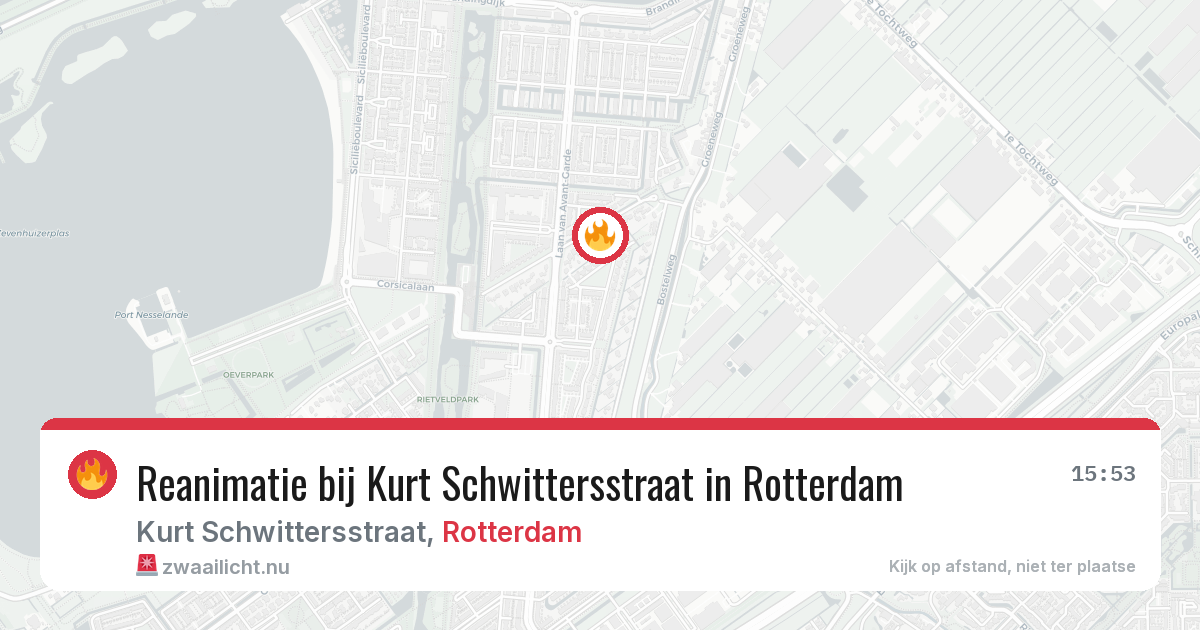 Reanimatie bij Kurt Schwittersstraat in Rotterdam — 8 jun 2026